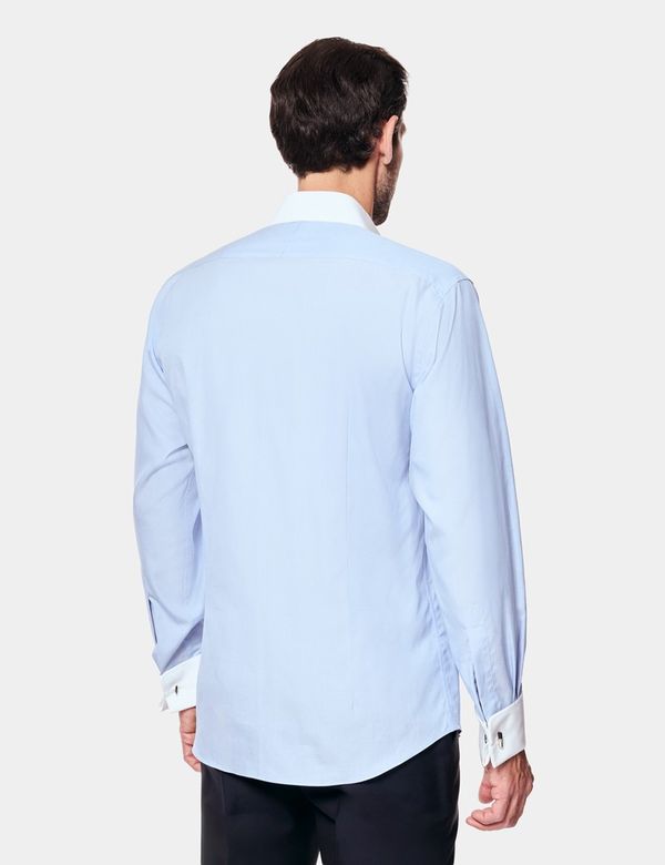 princess polly baby blue dress Comfort Stretch Non-Iron Solid Dress Shirt with Contrast Trim main image 1