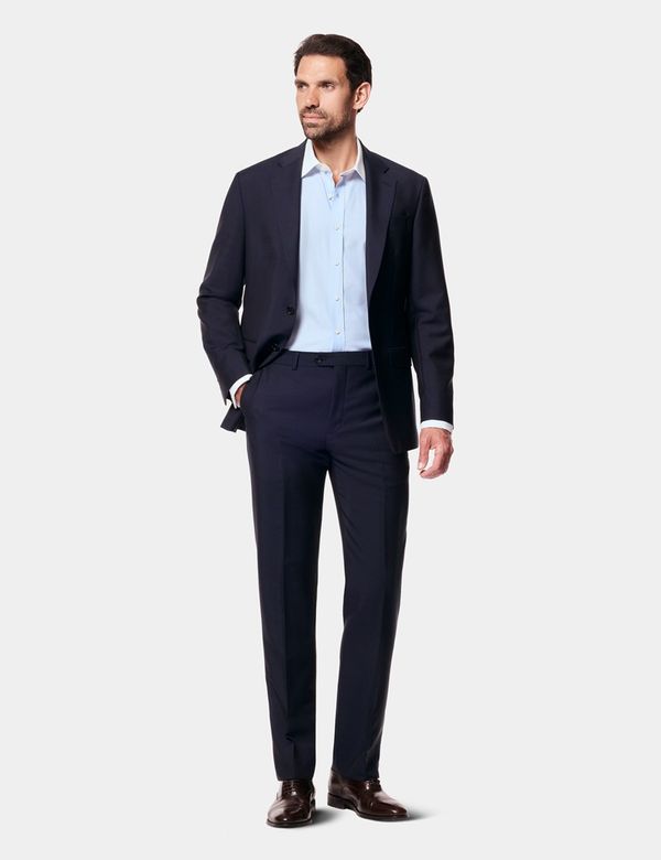 Men's Blue End On End Slim Shirt - White Collar and Cuff