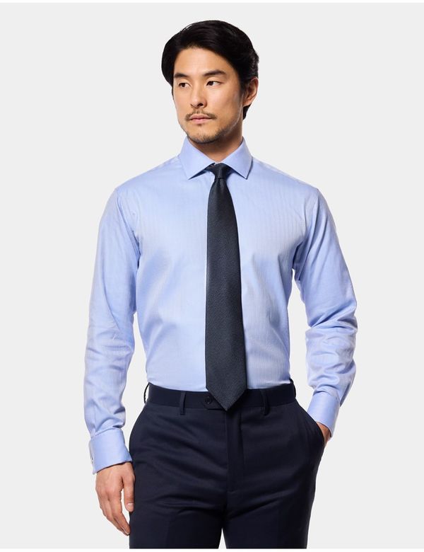 steel slim fit solid herringbone dress shirt Herringbone White Non-Iron Dress Shirt XL main image 0