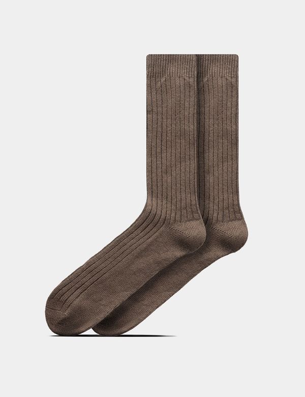 Taupe Ribbed 1913 Socks