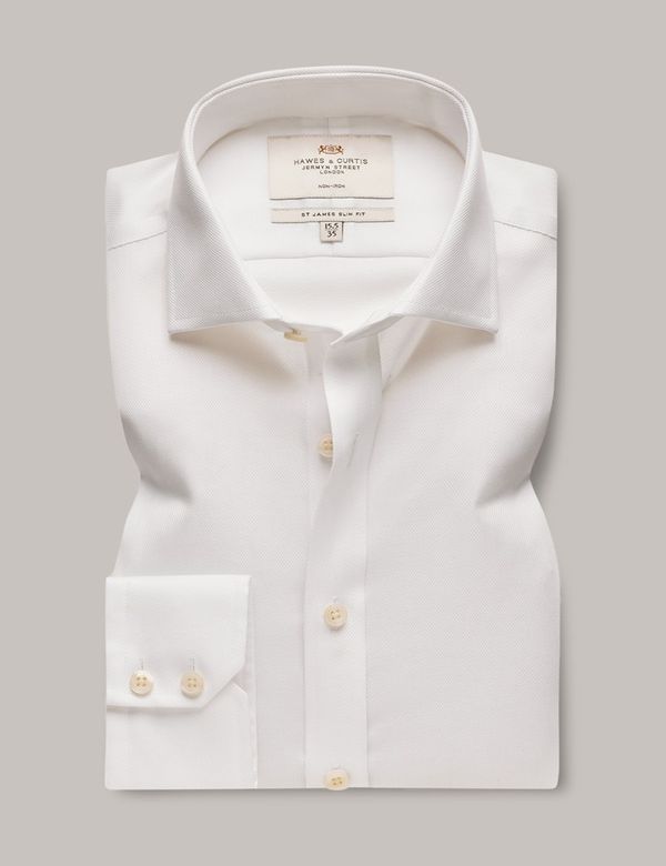 Notch Collar Pique Tee in White