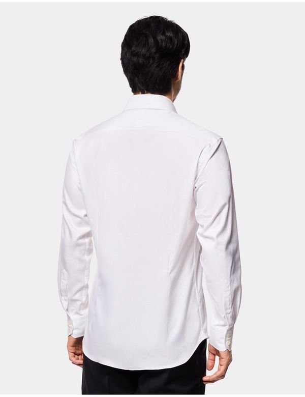 Men's White Herringbone Slim Shirt Men's White Herringbone Slim Shirt