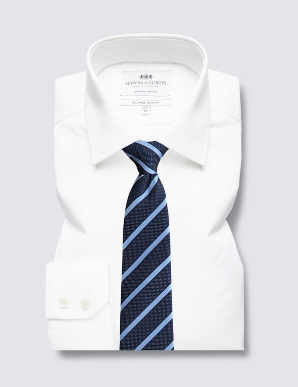 Non-Iron White Slim Stretch Shirt | Hawes and Curtis