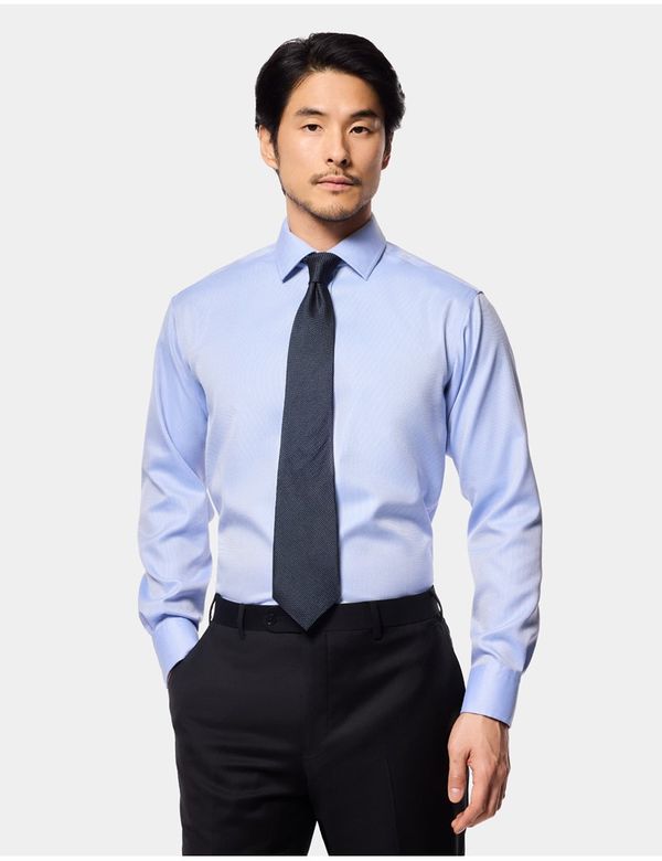 blue textured dress shirt Navy Blue Textured Button Down main image 1