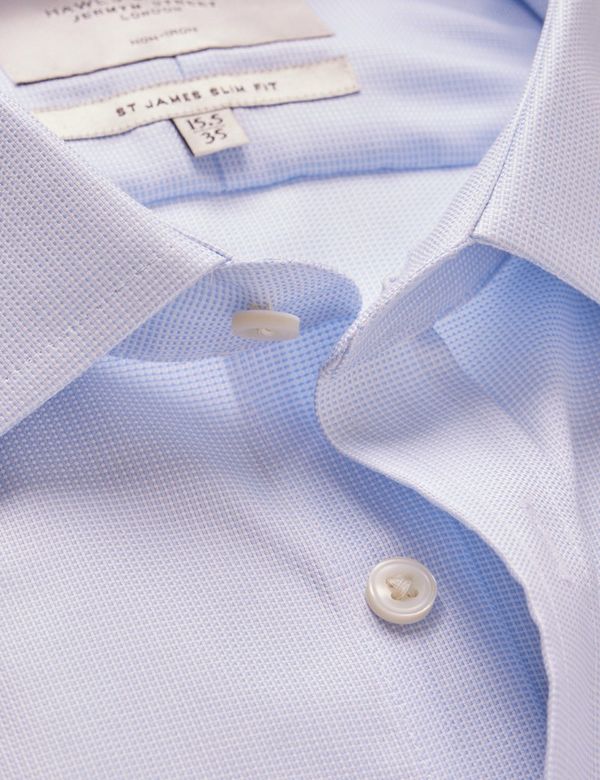 Slim Fit Blue & White Non-Iron Shirt