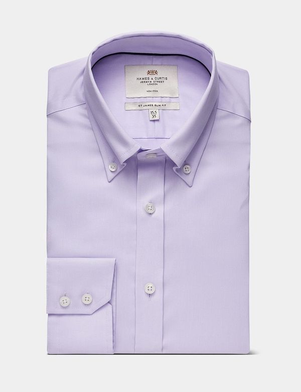 Non-Iron Lilac Oxford Shirt - Button Down Collar