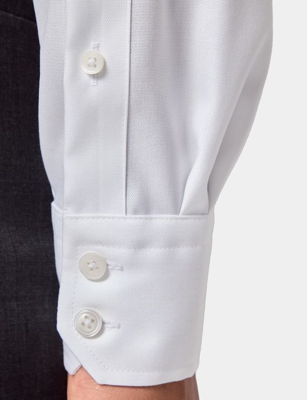 Men's Non-Iron White Oxford Shirt - Button Down Collar - Slim Fit