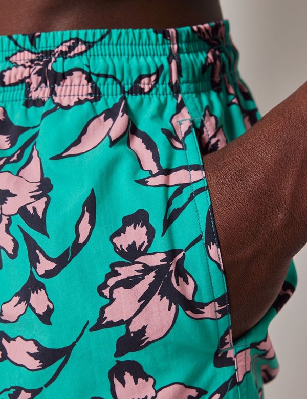 QUACK SNAP FLORAL SWIM SHORT - PINK