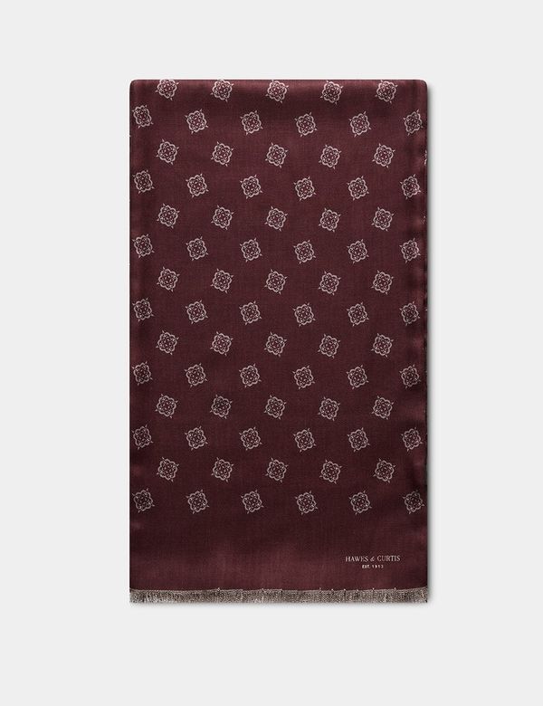Burgundy Medallion Scarf