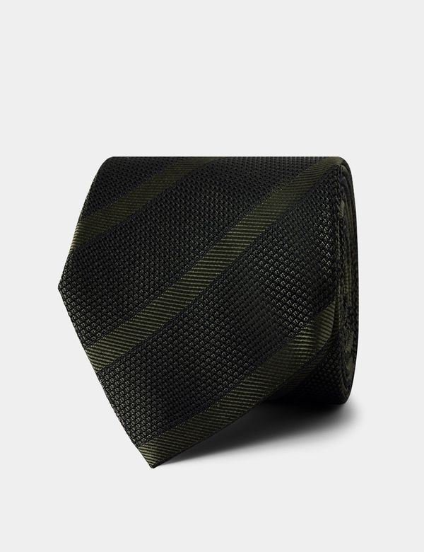 Forest Green Tonal Stripe Grenadine 1913 Tie