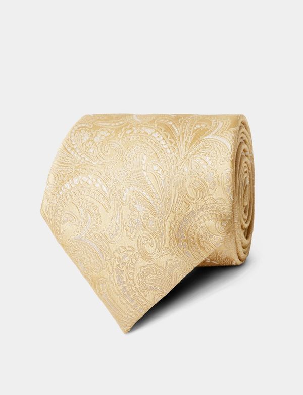 Butter Yellow Paisley Tie