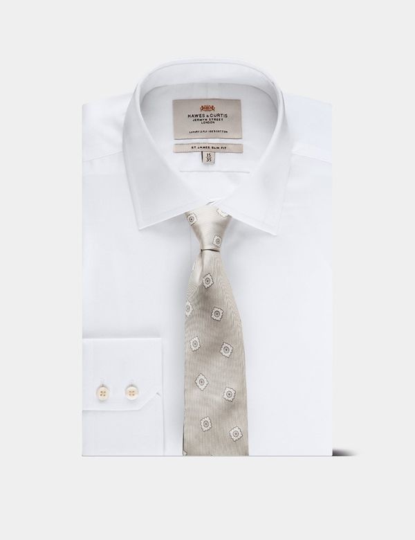 Men's Ivory Medallion 1913 Tie | Hawes & Curtis