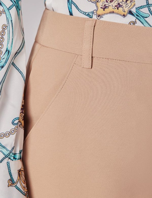 TONI Sue Modern Chic Faux Suede Trousers Light Taupe main image 0