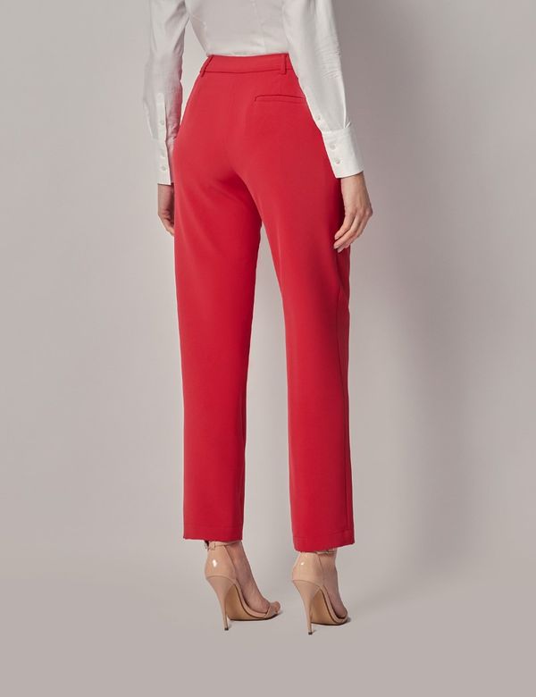 Women's Red Suit Pants | Hawes and Curtis