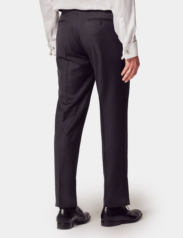 OLD dunhill Italy製? 2tuck Wool Slacks dunhill Gurkha Trousers Mens | Wool Cashmere | Charcoal