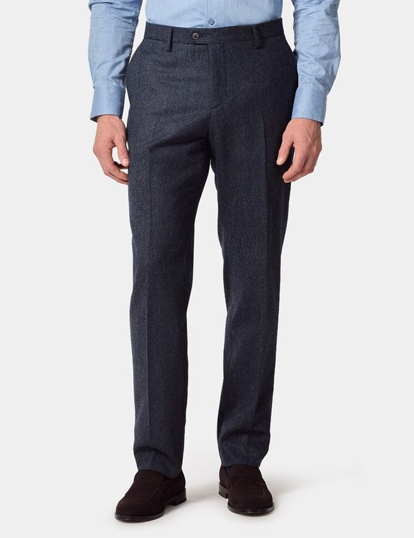 Slim Fit Blue Hopsack 1913 Suit Trousers