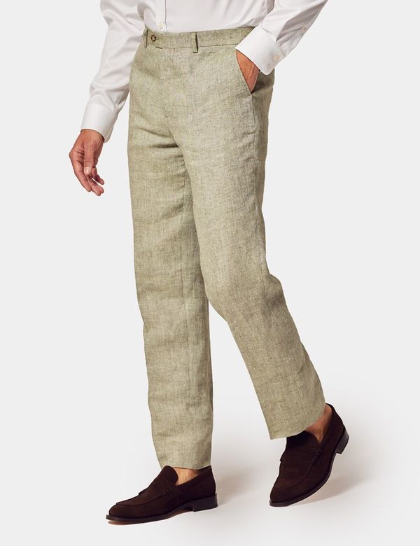 green linen dress pants men SIRRI Summer Spring Sage Green Linen Men's Pants Wedding Slim Fit Pants Waist 36 at Amazon Men's Clothing store