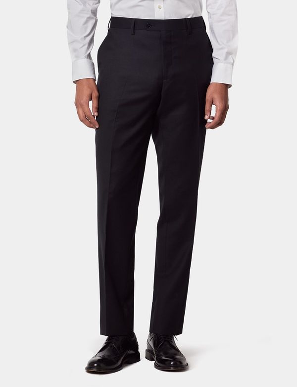 Tailored Fit Black Twill Suit Trousers
