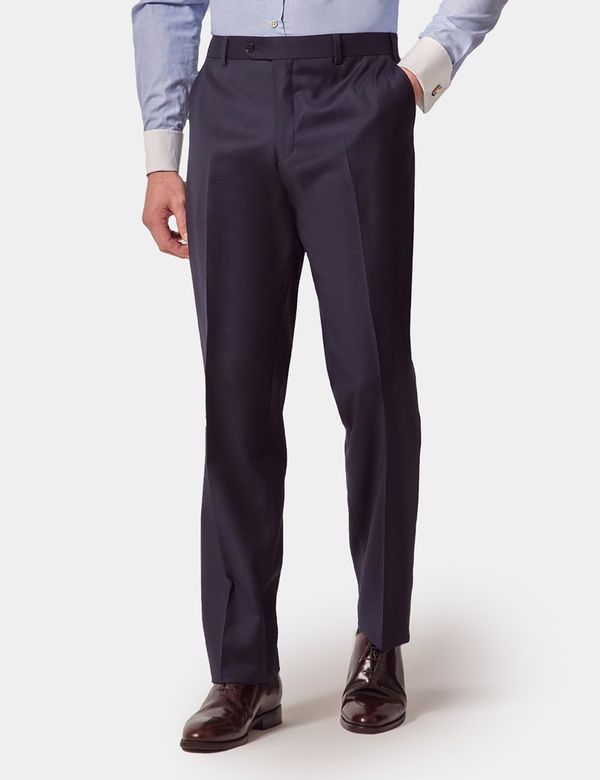 Tailored Fit Navy Twill Suit Trousers