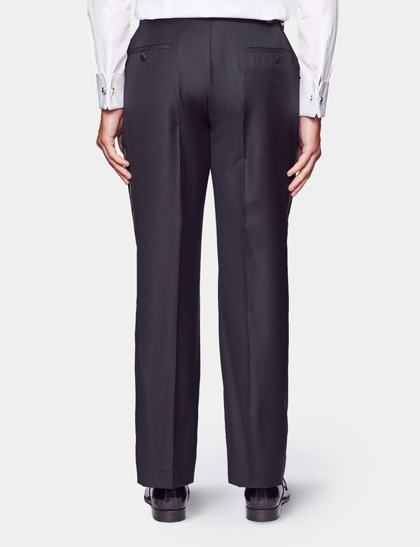 パンツ NEAT HOUSE special order slacks Men's Black Classic Fit Dinner Suit Pants With Side Adjusters