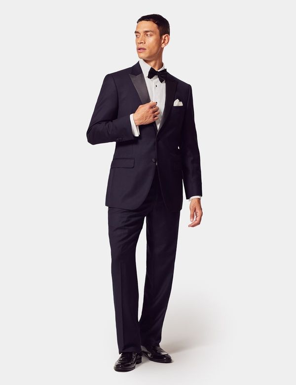Men's Navy Classic Fit Dinner Suit Pants With Side Adjusters