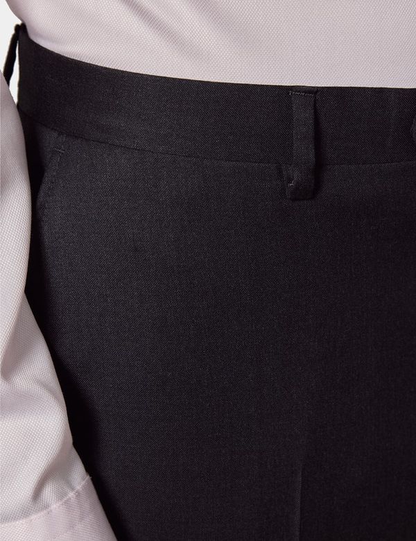 Men's Dark Charcoal Twill Slim Fit Suit Pants