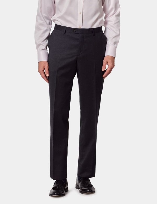 Slim Fit Dark Charcoal Twill Suit Trousers