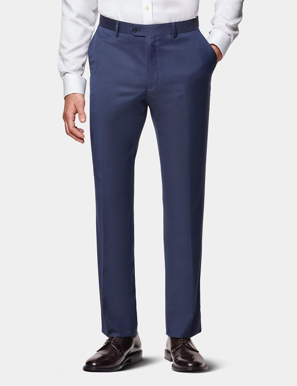 Slim Fit Deep Navy Sharkskin Suit Trousers