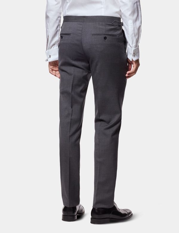 men's dark grey dress pants Hawes & Curtis Slim Fit Suit With Side Adjusters | Wool Stretch | Plain CRUSH