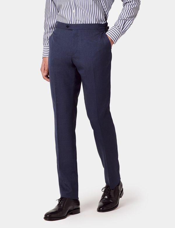 Slim Crepe Suit Trousers in Navy