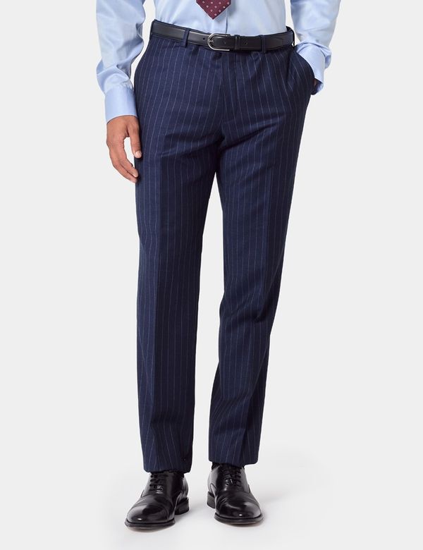 Stretch Navy Chalkstripe Dress Pants