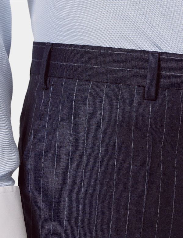 スーツ SEEALL: EASY PANTS NAVY STRIPE SEEALL RELAX JERSEY PANTS Polyester Jersey Pants Navy 3