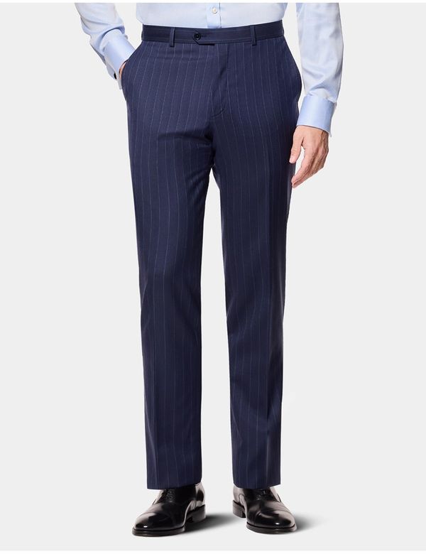 Tailored Fit Navy Herringbone Stripe 1913 Suit Trousers