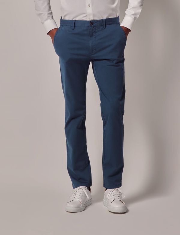 Slim Fit Dark Teal Garment-Dyed Chinos