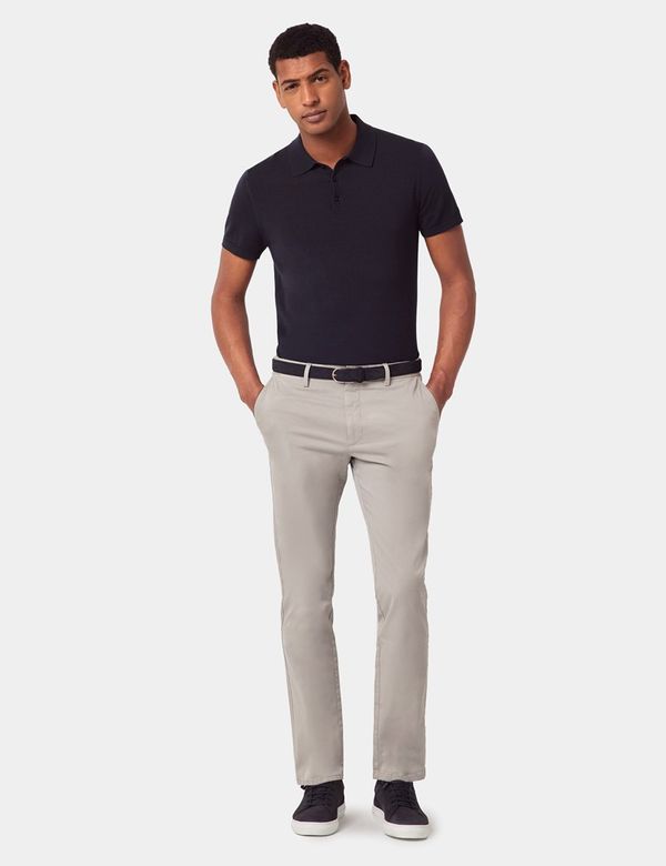 Hawes & Curtis Slim Fit Light Grey Garment-Dyed Chinos | Cotton Stretch | Plain | Men's Hawes & Curtis Slim Fit Light Grey Garment-Dyed Chinos | Cotton Stretch | Plain | Men's