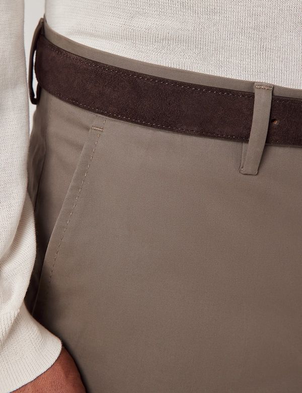 Men's Dusty Olive Slim Smart Chinos | Hawes and Curtis