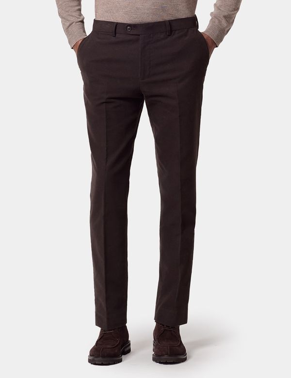 Regular Fit Dark Chocolate Moleskin Trousers