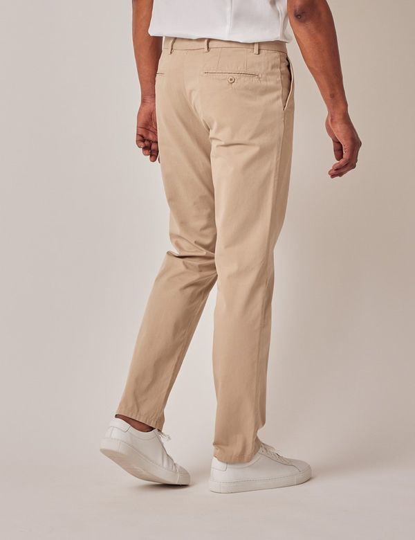 Organic Cotton Stretch Beige Chinos | Hawes & Curtis