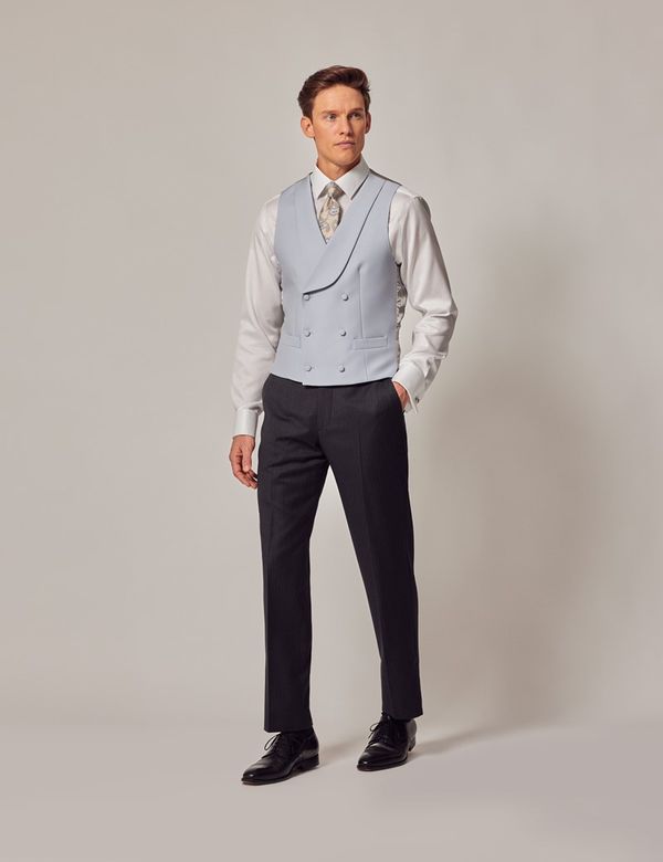 Men's Light Grey Double Breasted Vest – 1913 Collection