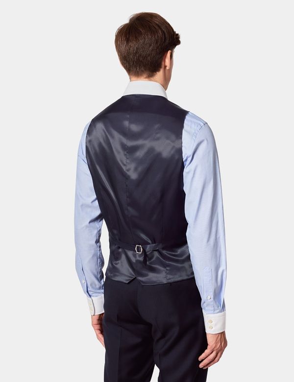 Men's Navy Twill Suit Vest