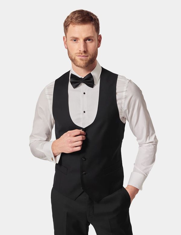 Men's Black Slim Fit Dinner Suit Vest