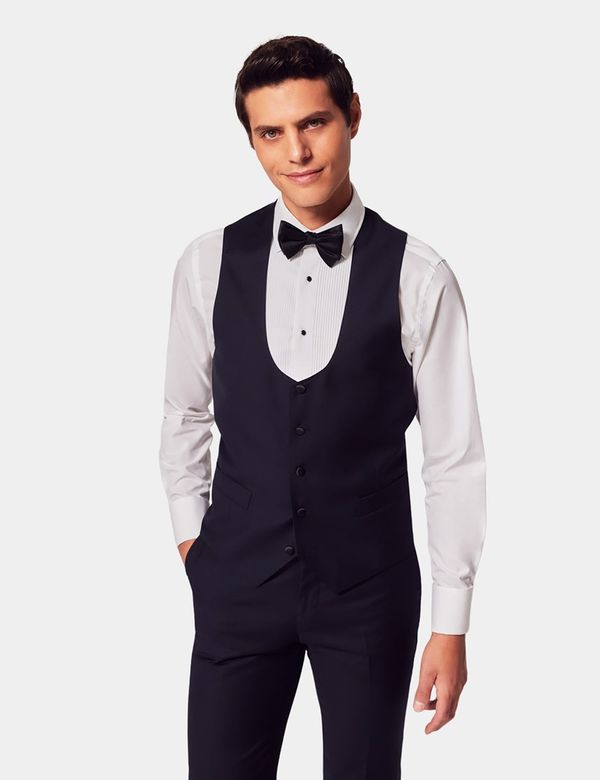 slim fit dress slacks Black Double Breasted Casual Slim Fit Men's Vest Black / XXL