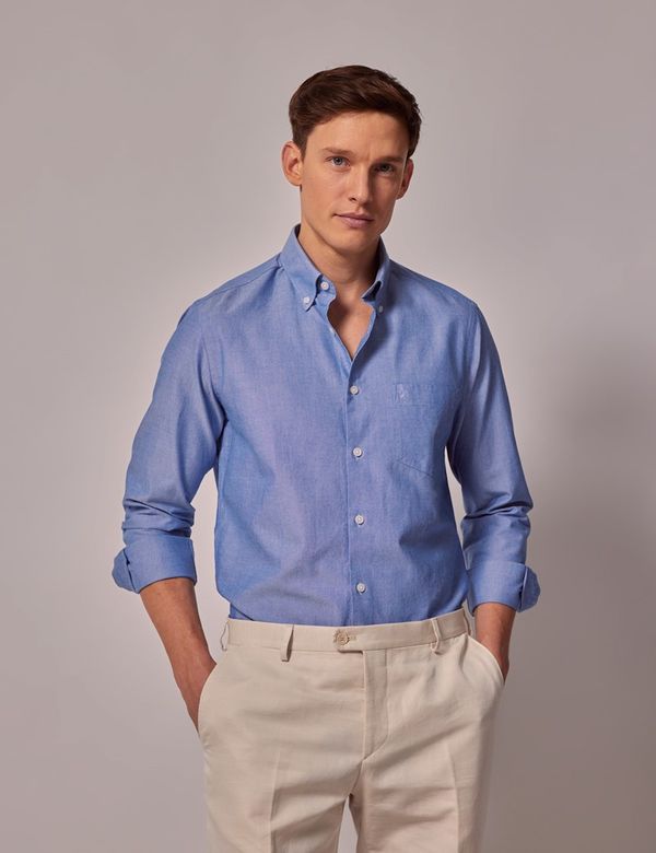 Regular Fit Mid Blue Oxford Shirt