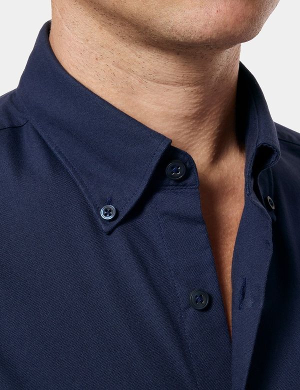 navy blue dress shirt men Long Sleeve Button Up Sleeve Button Seersucker Shirt for Tall Men