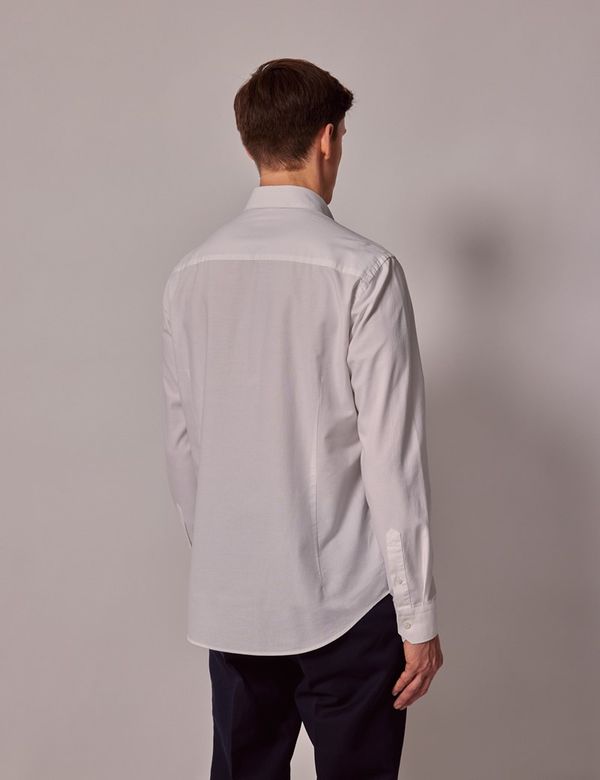 ★COOR★ Garment Washed Button Down Oxford Shirt White Men's White Washed Oxford Shirt - Button Down Collar | Hawes