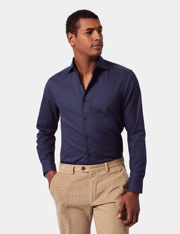 Dark Blue Flannel Shirt