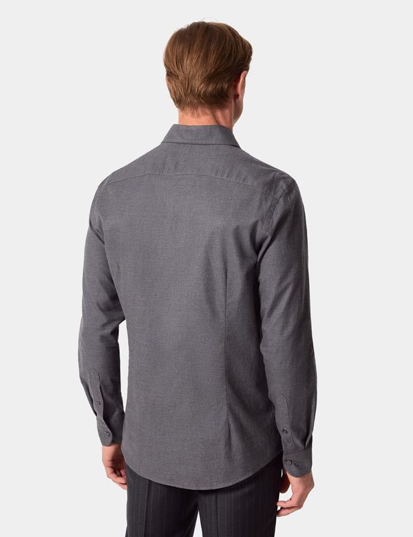 Hawes & Curtis Slim Fit Dark Grey Shirt | Cotton | Plain | Men's
