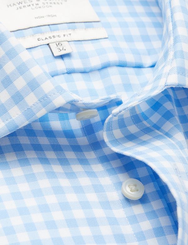 Classic Fit Blue & White Check Non-Iron Shirt