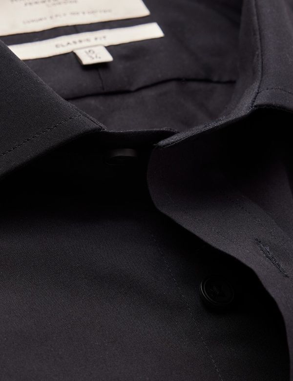 Classic Fit Black Poplin Shirt