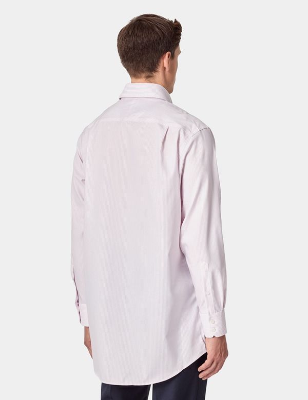 Men's Non-Iron Pink & Blue Multi Stripe Pin Point Oxford Shirt - Button  Down Collar - Classic Fit | Hawes and Curtis
